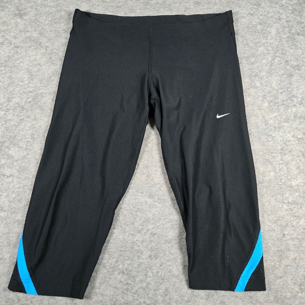 Nike Womens Black Dri-FIT Athletic Cropped Leggings L